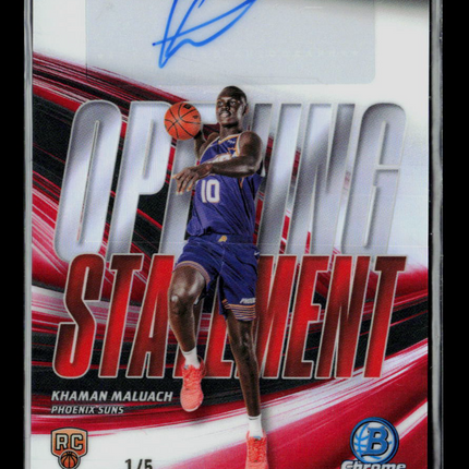 2025 Bowman Chrome Opening Statement Khaman Maluach Red Refractor RC 1/5 Auto