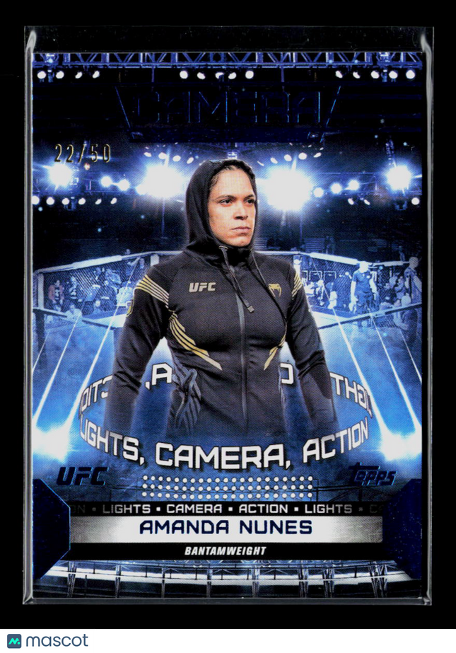 2024 Topps UFC Knockout Lights Camera Action Amanda Nunes #CAM-17 Blue 22/50