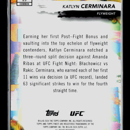 2024 Topps Finest UFC Katlyn Cerminara #25 Gold Glitter /75