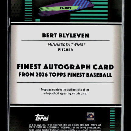 2026 Topps Finest Bert Blyleven #FA-BBY Auto Gold /50