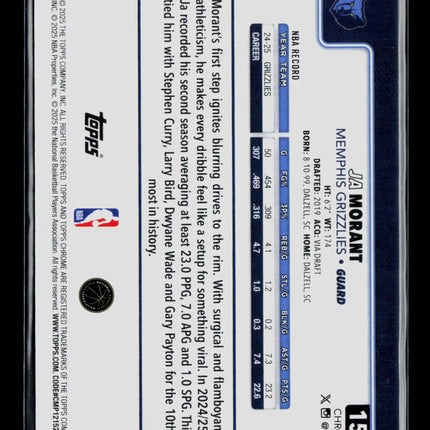 2025 Topps Chrome Ja Morant #158 Gold Sapphire /50