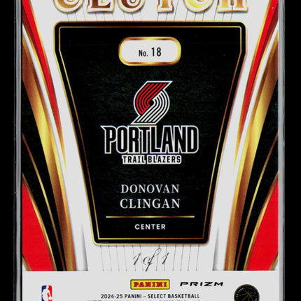 2024 Panini Select Clutch Donovan Clingan #18 Black 1/1