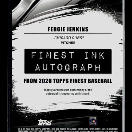 2026 Topps Finest Fergie Jenkins #FI-FJ 54/99 Auto Green