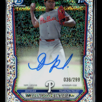 2026 Bowman Chrome Francisco Renteria #CPA-FR Speckle Refractor 036/299 Auto