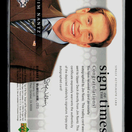2004 SP Authentic Golf Sign of the Times Jim Nantz #NA Auto