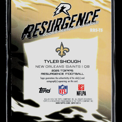 2026 Topps Resurgence Tyler Shough #RRS-TS Patch RC Rookie Auto Orange /25