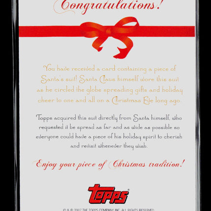 2007 Topps Santa Claus Relic Relic Memorabilia Costume Relic #SCR-SC
