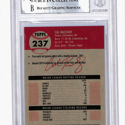 2022 Topps Chrome Platinum Cal Raleigh #237 Blue Prism Refractor RC BGS 8.5