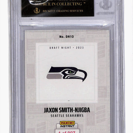 2023 Panini Instant Draft Night Jaxon Smith-Njigba #DN10 RC BGS 10 Black Label
