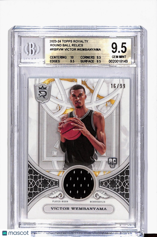 2023 Topps Royalty Round Ball Relics Victor Wembanyama /99 Jersey BGS 9.5