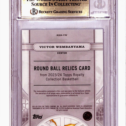 2023 Topps Royalty Round Ball Relics Victor Wembanyama /99 Jersey BGS 9.5