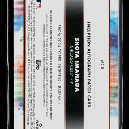 2024 Topps Inception Shota Imanaga #APC-SI  Memorabilia Autograph 41/50