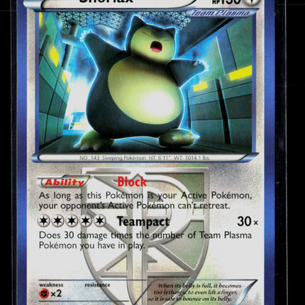Pokemon 2013 Plasma Storm Snorlax #101/135