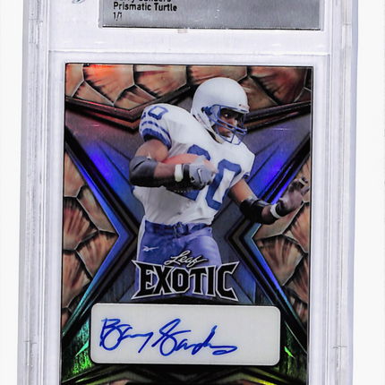 2022 Leaf Exotic Barry Sanders Prismatic Turtle 1/1 Pre-Production Proof Auto