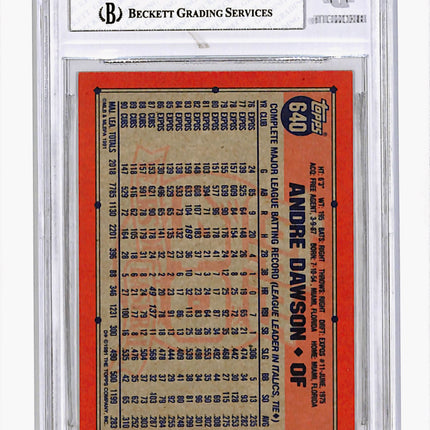 1991 Topps Desert Shield Andre Dawson #640 BGS 8