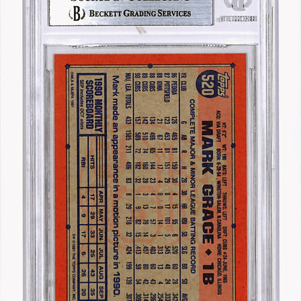 1991 Topps Desert Shield Mark Grace #520 BGS 8.5