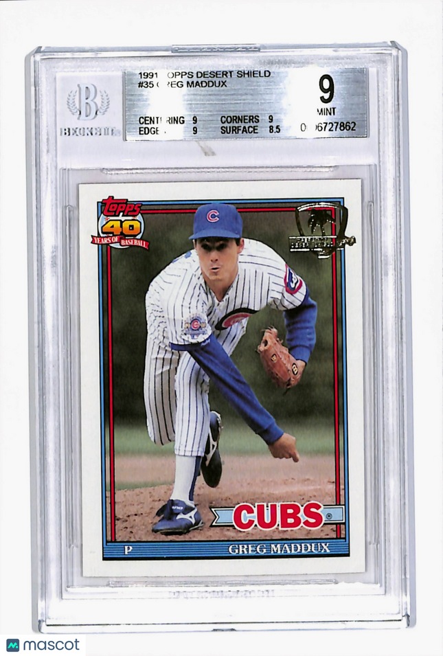 1991 Topps Desert Shield Greg Maddux #35 BGS 9