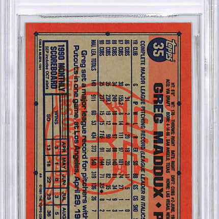 1991 Topps Desert Shield Greg Maddux #35 BGS 9