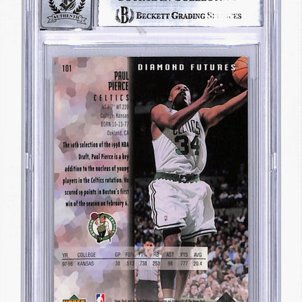 1998 Upper Deck Black Diamond Paul Pierce #101 BGS 9 BAS Auto 10