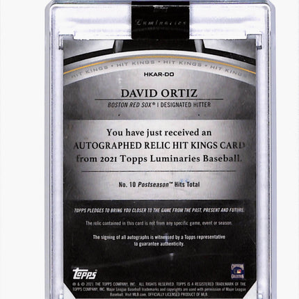 2021 Topps Luminaries Baseball David Ortiz #HKAR-DO Hit Kings Relic 14/15 Auto