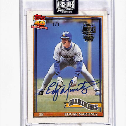 2020 Topps Archives Signature Series Edgar Martinez #607 1/1 Auto