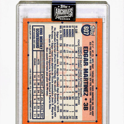 2020 Topps Archives Signature Series Edgar Martinez #607 1/1 Auto