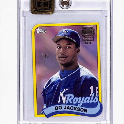 2016 Topps Archives Signature Series Bo Jackson #TM-6 1/1 Auto