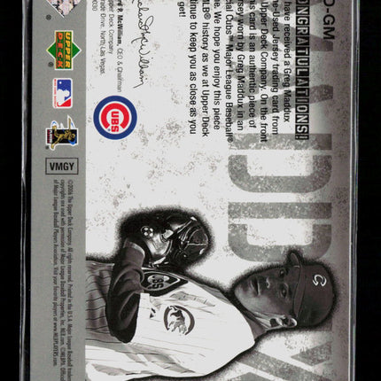 2006 Upper Deck UD Game Materials Greg Maddux #VMGY Memorabilia Jersey