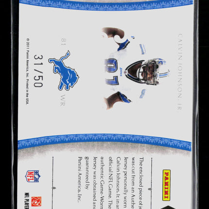 2011 Panini National Treasures Colossal Calvin Johnson Jr. #12 31/50 Jersey