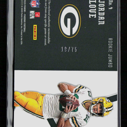 2020 Panini Phoenix Jordan Love #4 19/75 RC Jersey