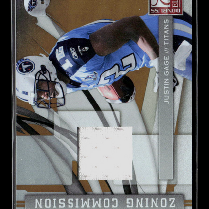 2009 Donruss Elite Zoning Commission Justin Gage #14 Memorabilia 233/299 Jersey