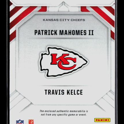 2025 Rookies & Stars Team Duals Travis Kelce Patrick Mahomes #TD-KC Dual Patch