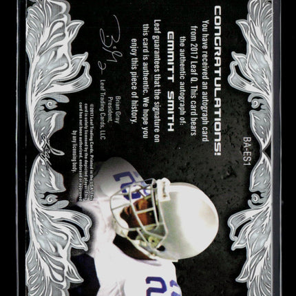 2017 Leaf Q Emmitt Smith #BA-ES1 Auto