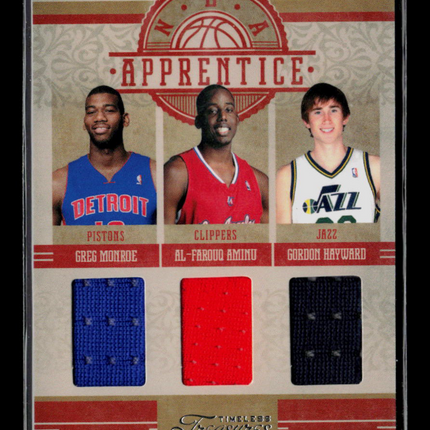 2010 Timeless Treasures Apprentice Gordon Hayward Greg Monroe #3 /99 Jersey