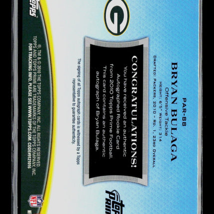 2010 Topps Prime Bryan Bulaga #PAR-BB RC 669/999 Auto