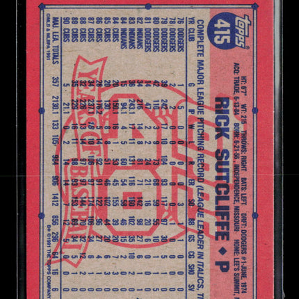 1991 Topps Desert Shield Rick Sutcliffe #415