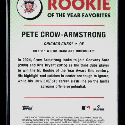 2024 Bowman Chrome Rookie of the Year Favorites Pete Crow-Armstrong #ROY-13 RC