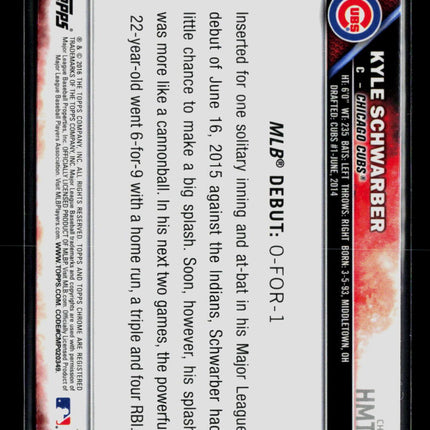 2016 Topps Chrome Update Kyle Schwarber #HMT49 RC Sparkle
