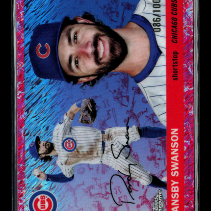 2025 Topps Platinum Chrome Dansby Swanson #86 Magenta Refractor 086/100