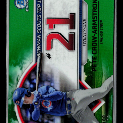 2023 Bowman Chrome Scouts Top 100 Pete Crow-Armstrong #BTP21 Green Refractor /99