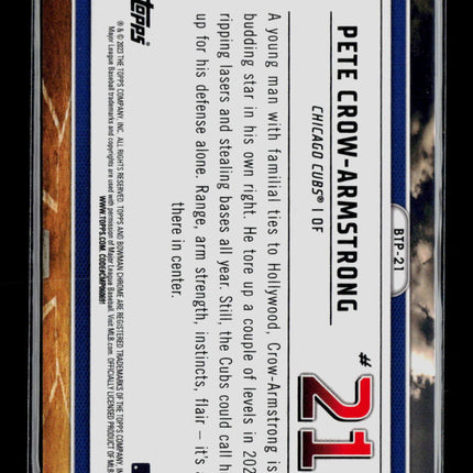 2023 Bowman Chrome Scouts Top 100 Pete Crow-Armstrong #BTP21 Green Refractor /99