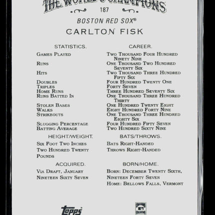 2025 Topps Allen & Ginter Carlton Fisk #187 Red Border 04/25