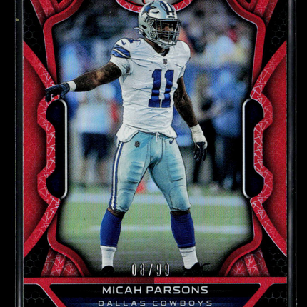 2022 Panini Certified Micah Parsons #29 Red 08/99