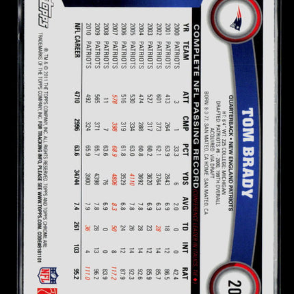 2011 Topps Chrome Tom Brady #20
