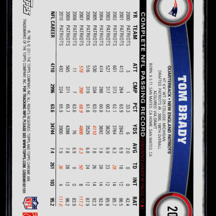 2011 Topps Chrome Tom Brady #20