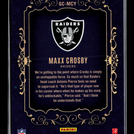 2025 Panini Phoenix Gridiron Crowns Maxx Crosby #GC-MCY