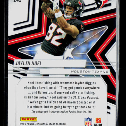 2025 Panini Rookies & Stars Jaylin Noel #141 Orange 154/199 RC Auto