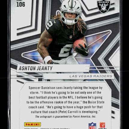 2025 Panini Rookies & Stars Ashton Jeanty #106 RC Auto