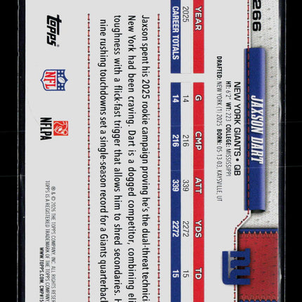 2026 Topps Jaxson Dart #266 Blue White