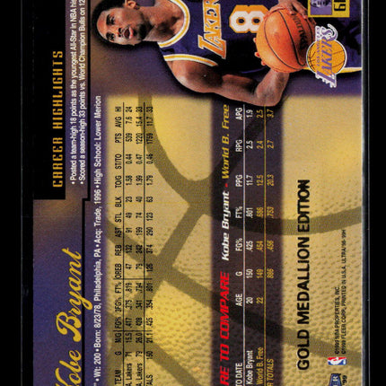 1999 Fleer Ultra Gold Medallion Kobe Bryant #61G Edition